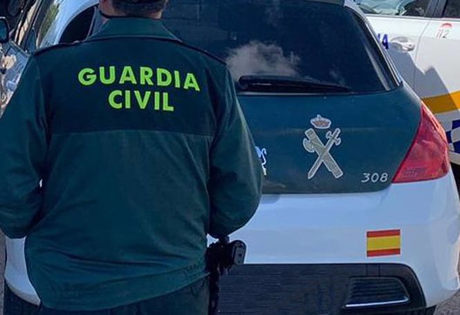 Un agente de la Guardia Civil de espaldas y junto a un vehículo oficial del cuerpo (recurso) (GUARDIA CIVIL) 