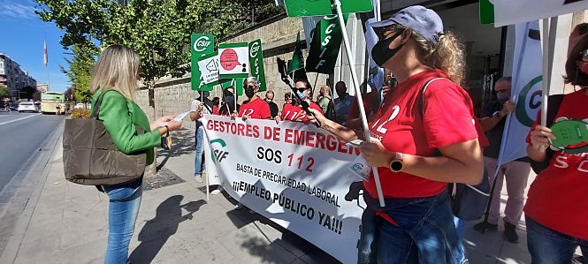Imagen de la protesta de Emergencias 112 (CSIF)