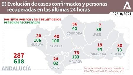 Evolución diaria de la pandemia en Andalucía (JUNTA DE ANDALUCÍA) 