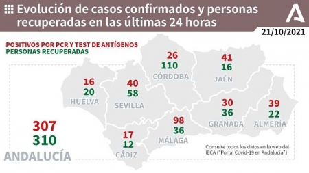 Evolución diaria de la pandemia en Andalucía (JUNTA DE ANDALUCÍA) 