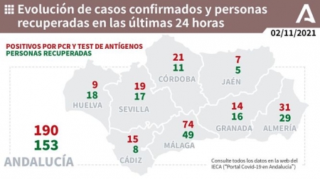 Evolución diaria de la pandemia en Andalucía (JUNTA DE ANDALUCÍA) 