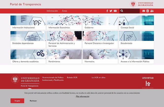 Captura de pantalla del portal de transparencia de la UGR (EUROPA PRESS)