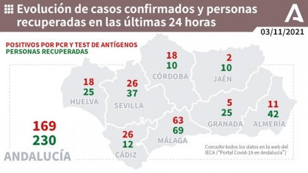 Evolución diaria de la pandemia en Andalucía (JUNTA DE ANDALUCÍA) 