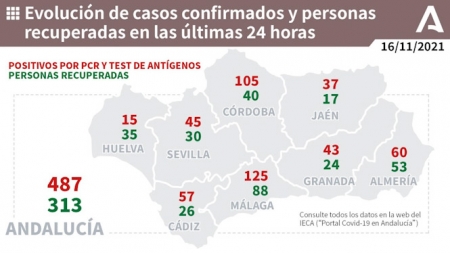 Evolución diaria de la pandemia en Andalucía (JUNTA DE ANDALUCÍA) 