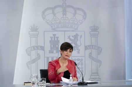 La ministra Portavoz, Isabel Rodríguez,en rueda de prensa (EUROPA PRESS/A.ORTEGA .POOL) 