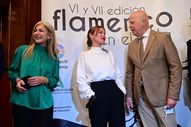 Javier Imbroda y Patricia del Pozo en la entrega de premios (JUNTA) 