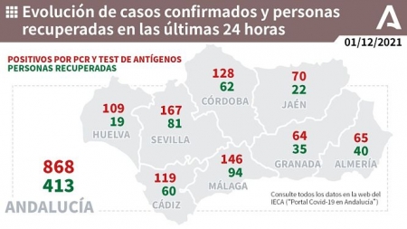 Evolución diaria de la pandemia en Andalucía (JUNTA DE ANDALUCÍA) 