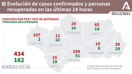 Evolución diaria de la pandemia en Andalucia (JUNTA DE ANDALUCÍA)