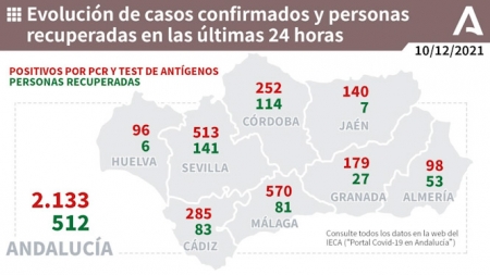 Evolución diaria de la pandemia en Andalucía (JUNTA DE ANDALUCÍA) 