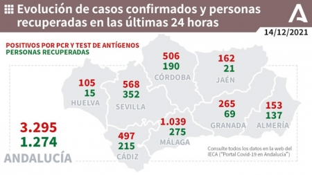 Evolución diaria de la pandemia en Andalucia (JUNTA DE ANDALUCÍA)