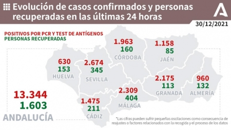 Evolución diaria de la pandemia en Andalucía (JUNTA DE ANDALUCÍA) 