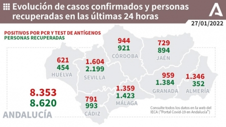 Evolución diaria de la pandemia en Andalucía (JUNTA DE ANDALUCÍA) 