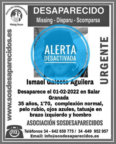 El hombre desaparecido en Salar ha sido localizado (SOS DESAPARECIDOS) 