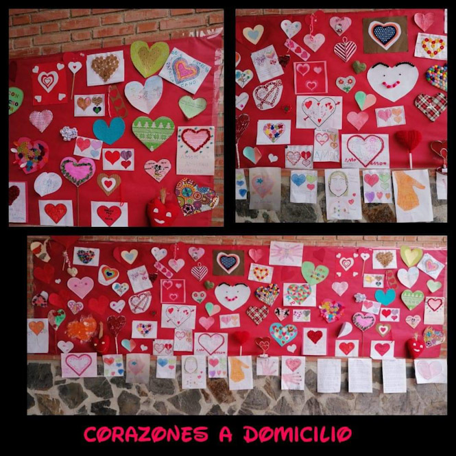 Corazones a domicilio preparados por los escolares (AYTO. HUÉTOR TÁJAR)