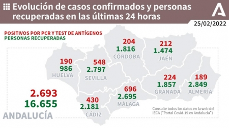 Evolución diaria de la pandemia en Andalucia (JUNTA DE ANDALUCÍA)