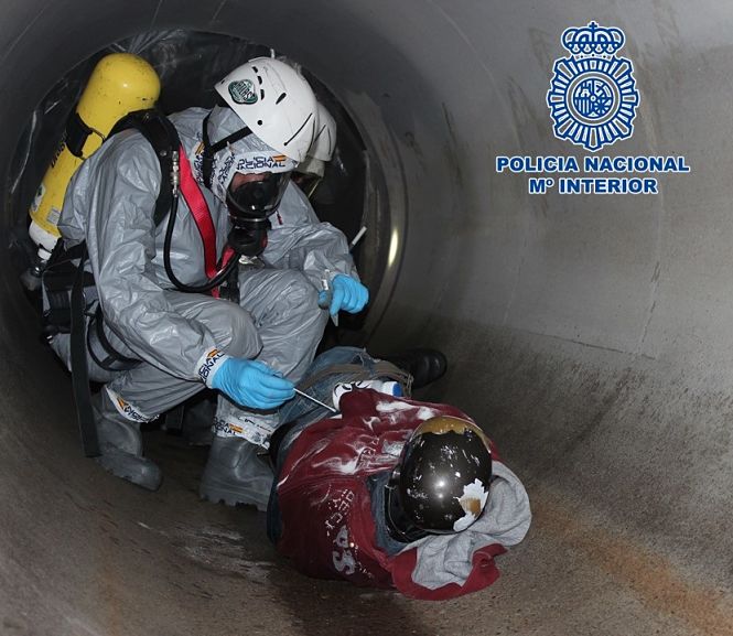 Imagen del simulacro (POLICIA NACIONAL)