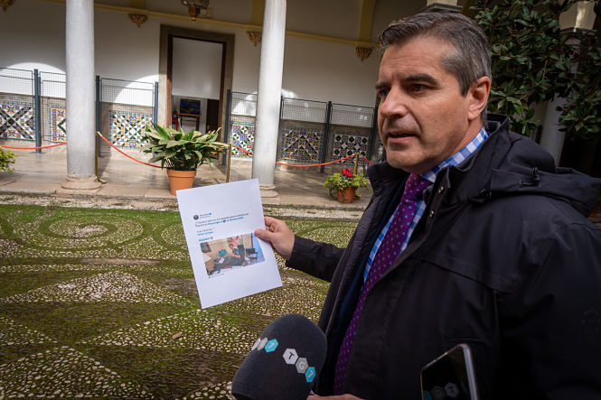 El portavoz del Grupo Municipal Popular en el ayuntamiento de Granada, César Díaz (PP) 