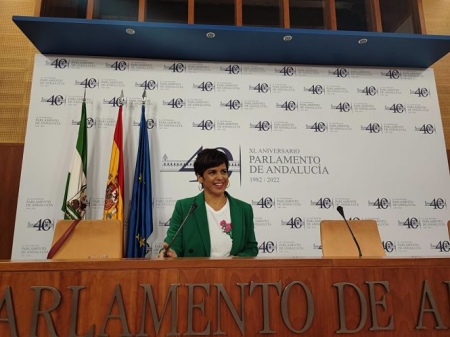 Teresa Rodríguez, en el Parlamento (ADELANTE ANDALUCÍA) 
