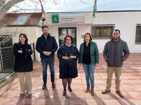 Imagen de la visita al Centro de Salud de Alhama de Granada (PSOE)