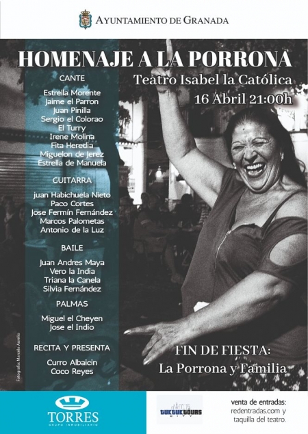 Cartel del homenaje a `La Porrona` (AYTO. GRANADA)