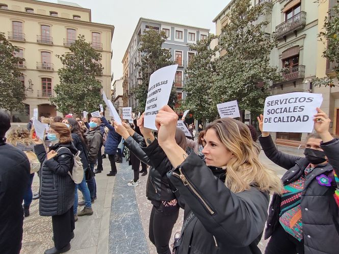 Imagen de la concentración en la Plaza del Carmen (CGT)