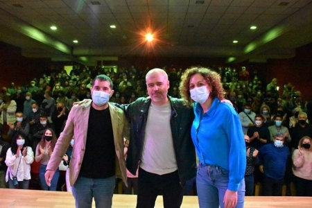 Daniel Mesa, Unai Sordo y Nuria López (CCOO) 