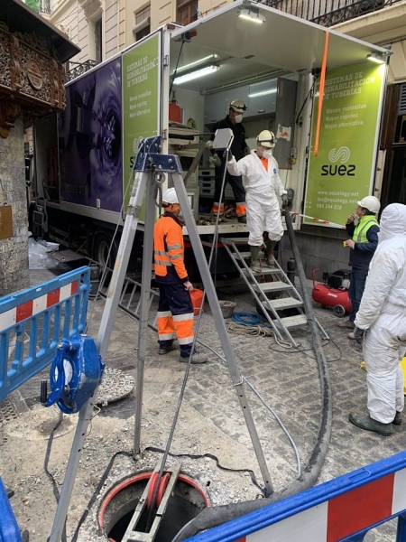 Obra con tecnología sin zanja (Emasagra)