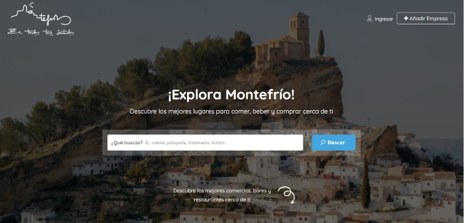 Pantallazo de la nueva guía local de comercios y empresas de Montefrío (AYTO. MONTEFRIO)