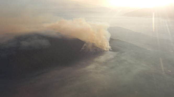 Efectivos del Plan Infoca durante la extinción del incendio de Los Guájares (PLAN INFOCA)
