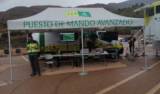 Puesto de Mando Avanzado del incendio de Los Guájares (112)