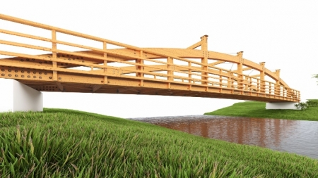 Recreación del puente de madera sobre el Río Monachil (JUNTA) 