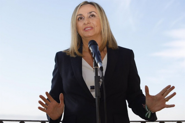 La consejera de Fomento, Articulación del Territorio y Vivienda de la Junta de Andalucía, Marifrán Carazo, ofreció el martes una comparecencia pública sobre su candidatura a la Alcaldía (ÁLEX CÁMARA/EUROPA PRESS)