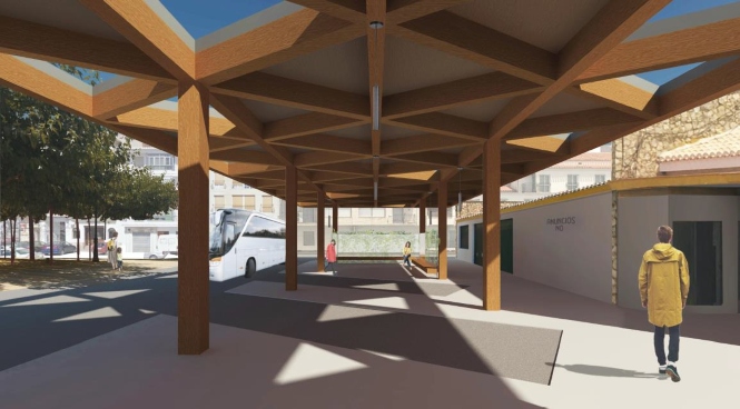 Infografía de la estación de autobuses de Huéscar (JUNTA)