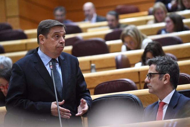 El ministro de Agricultura, Pesca y Alimentación, Luis Planas, y el ministro de la Presidencia y Relaciones con las Cortes, Félix Bolaños (FERNANDO SÁNCHEZ / EUROPA PRESS) 