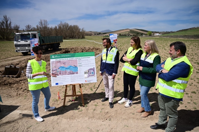 Puesta de la primera piedra de la EDAR de Guadahortuna (JUNTA)