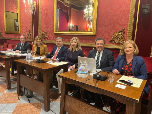 Concejales del Partido Popular durante el pleno (PP) Concejales del Partido Popular durante el pleno (PP)