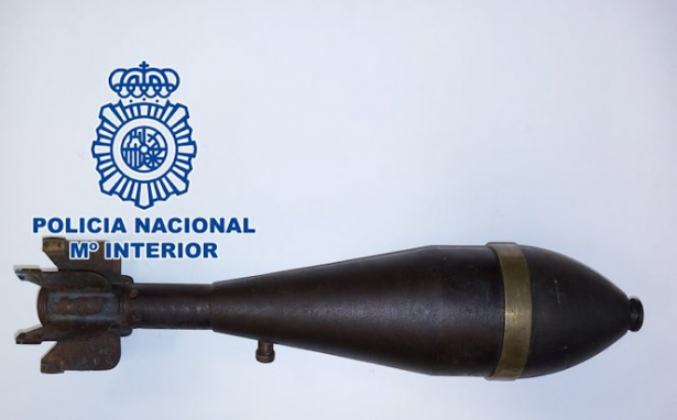 Granada mortero incautada (POLICÍA NACIONAL) Granada mortero incautada (POLICÍA NACIONAL)