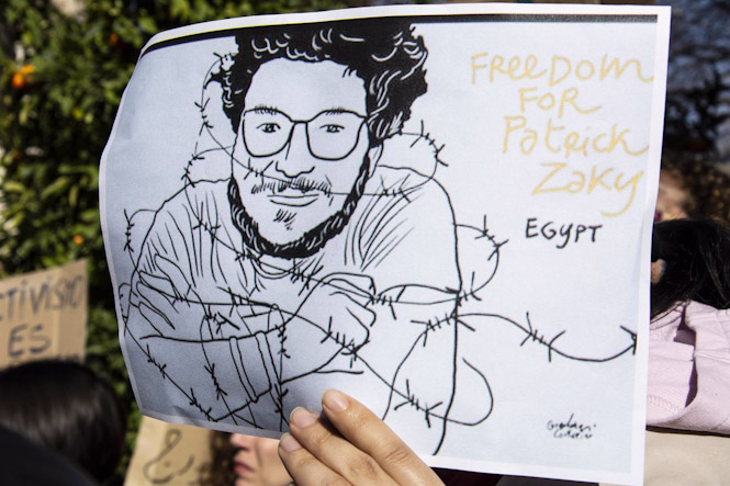 Imagen de archivo de una concentración por la libertad de Patrick, un activista por la igualdad estudiante en la UGR detenido en Egipto (UGR)