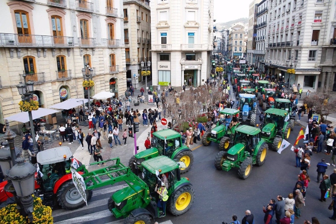 Tractorada anterior en Granada (ÁLEX CÁMARA / EUROPA PRESS)
