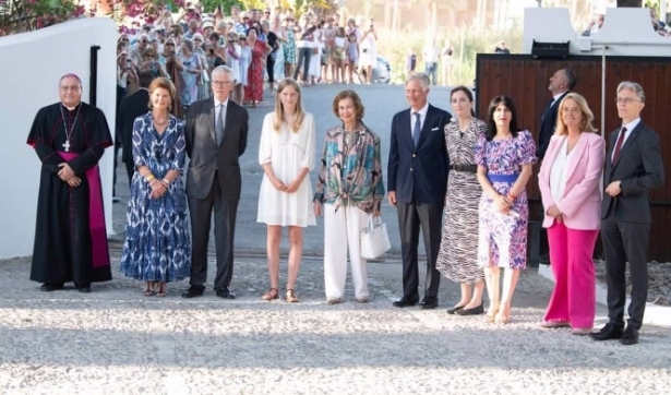 La Reina Sofía y Felipe de Bélgica, en Villa Astrida, el pasado lunes (REMITIDA POR EL AYUNTAMIENTO) 