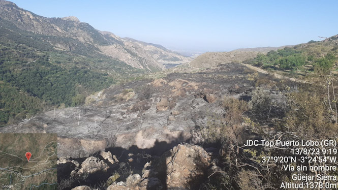 Lugar del incendio (INFOCA)