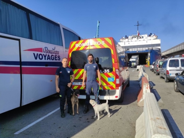 Bomberos y canes de rescate de Almuñécar, rumbo a Marruecos (AYUNTAMIENTO DE ALMUÑÉCAR)