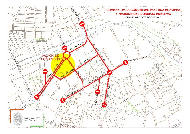 Plano de Granada durante la cumbre europea (AYTO. GRANADA) 