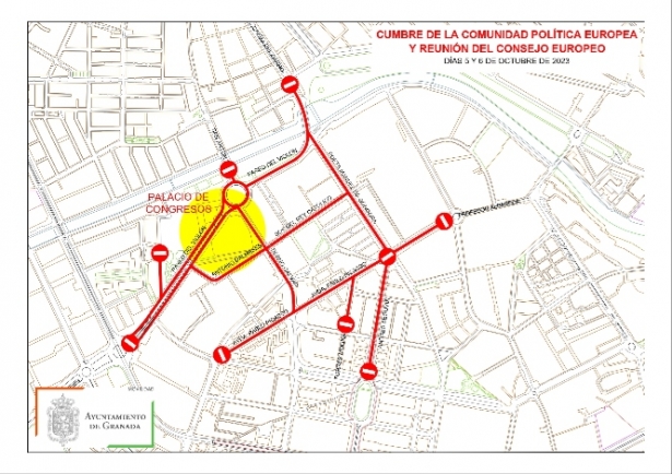 Plano de Granada durante la cumbre europea (AYTO. GRANADA) 