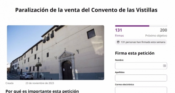 Captura de pantalla de la petición en la plataforma (CHANGE.ORG)