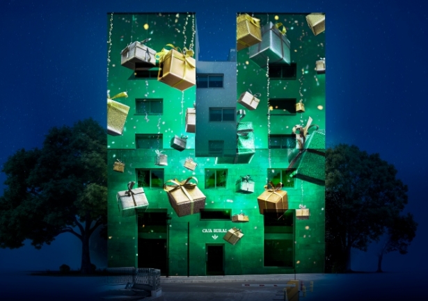 Recreación vídeo mapping de Navidad fachada edificio Zaida (CAJA RURAL)