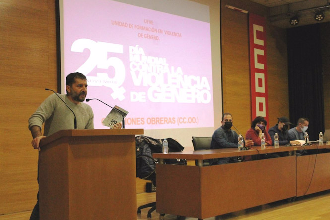 Daniel Mesa interviene en una jornada de CCOO sobre violencia machista, en imagen de archivo (CCOO)