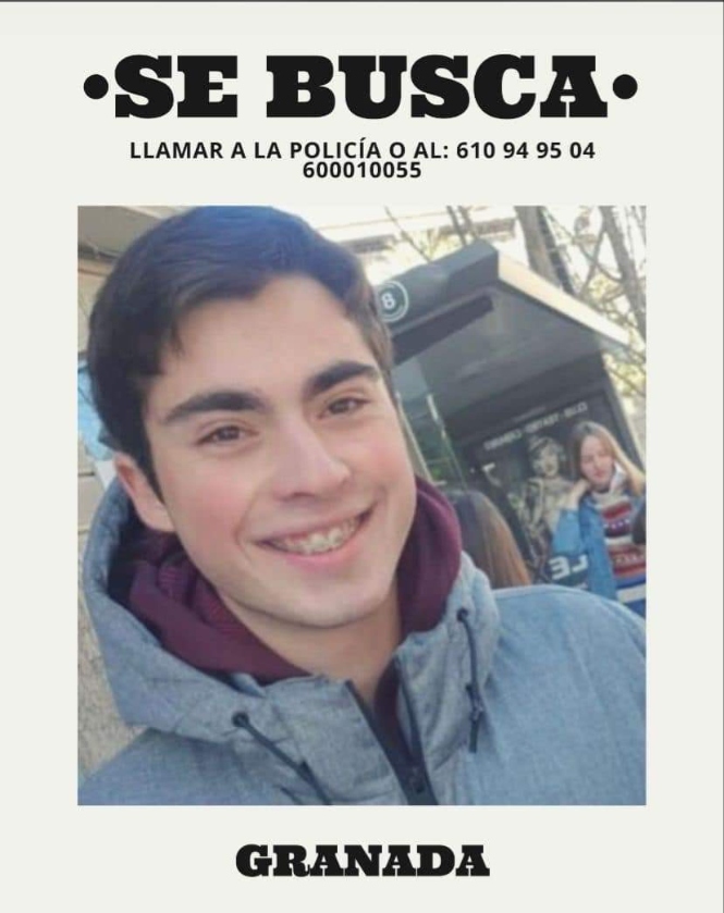 Imagen del joven desaparecido 