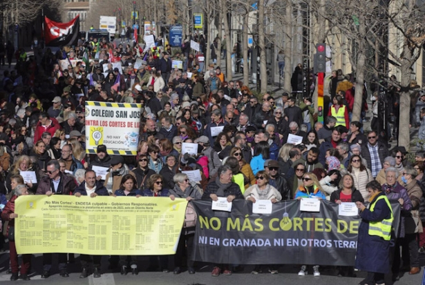 Imagen de archivo de una manifestación contra los cortes de luz (PODEMOS)