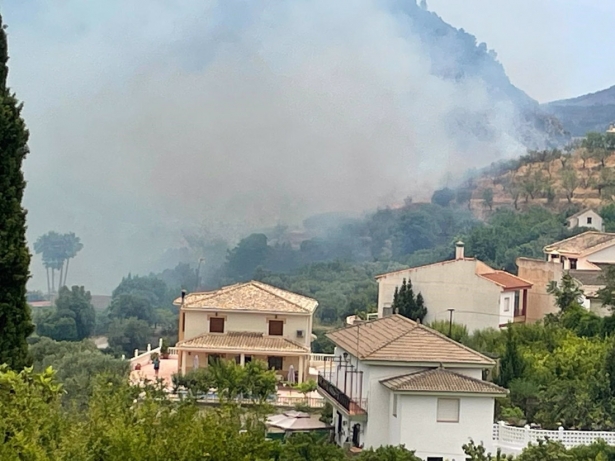 Humo en torno al incendio forestal declarado en Villamena (PERFIL DEL INFOCA EN LA RED SOCIAL `X`)